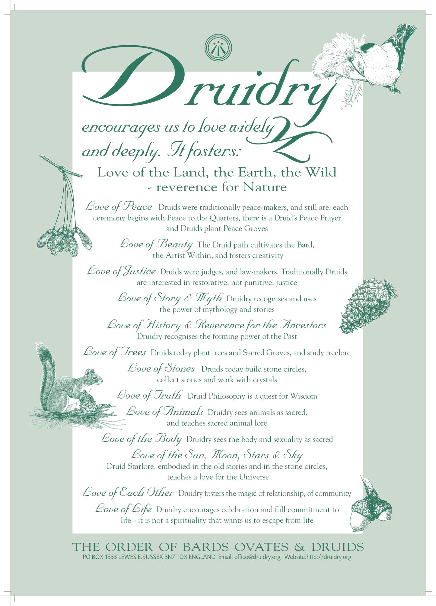 Druidry Tea-Towel - 100% Organic Cotton