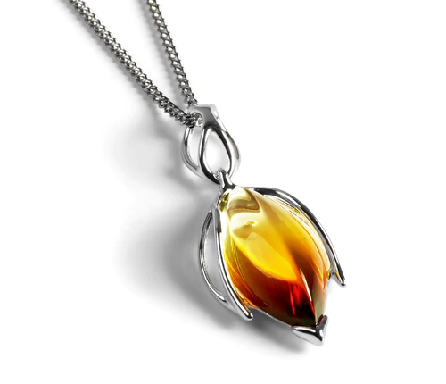 **SALE** Silver & Sunset Flower Buds Necklace