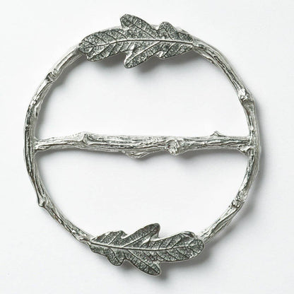 Oak Leaf Pewter Scarf Ring