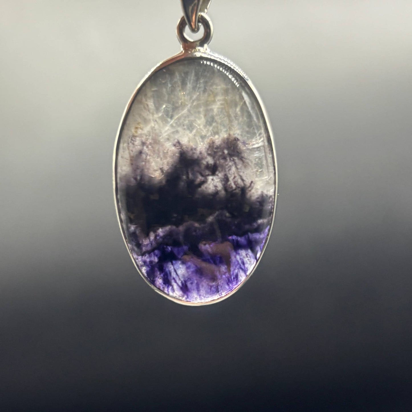 Genuine Blue John Fluorite Pendant set in sterling silver - 2 options