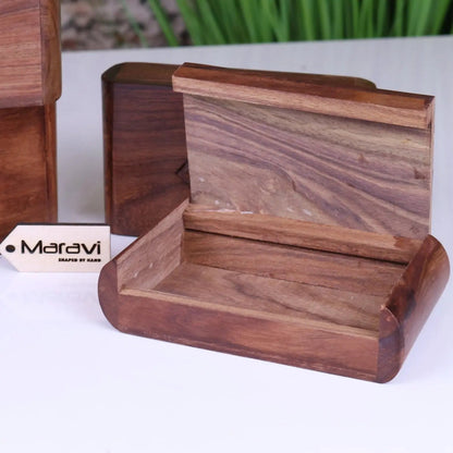Fata Wooden Playing Card Box Set of 4 Sheesham Wood