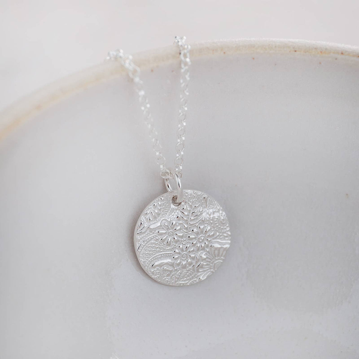 Textured Circle Pendant