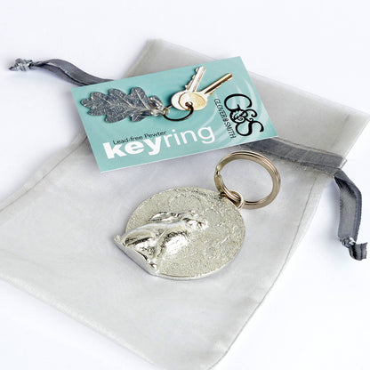 Moongazing Hare Pewter Keyring