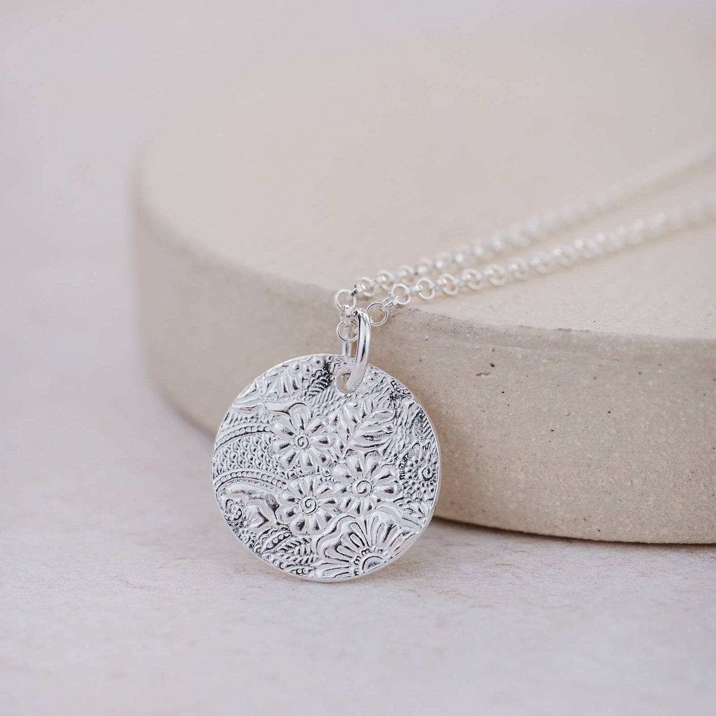 Textured Circle Pendant
