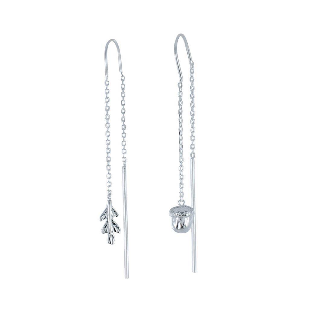 Falling Oak Leaf and Acorn Earrings