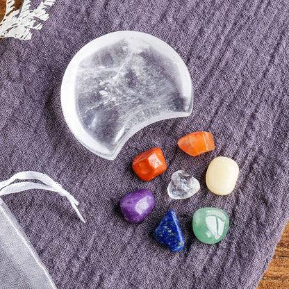 Clear Quartz Moon Plate