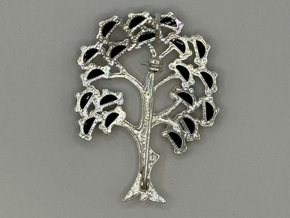 Green Amber Tree of Life Brooch