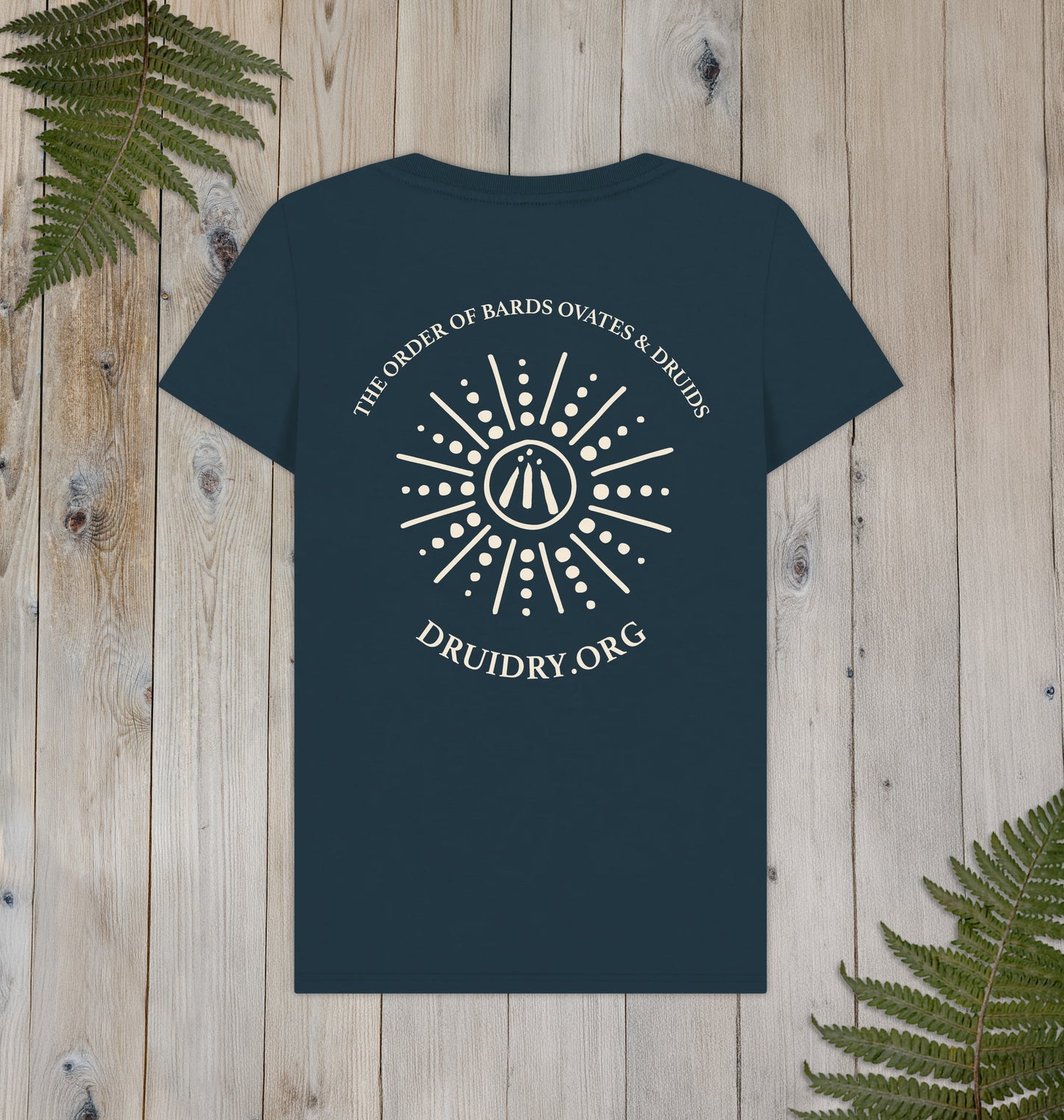 Women's 'Dotted Sunburst' Awen Scoop Neck T-Shirt in Denim
