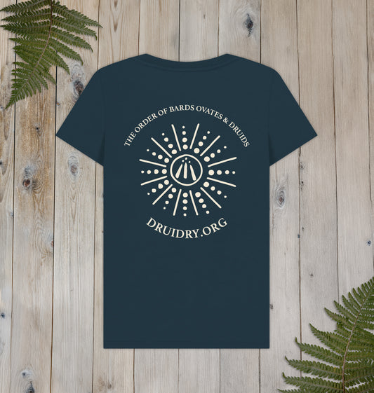 Women's 'Dotted Sunburst' Awen Scoop Neck T-Shirt in Denim