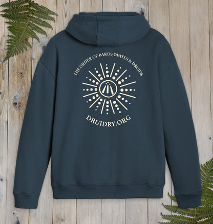 Unisex Full Zip 'Dotted Sunburst' Awen Hoody in Navy
