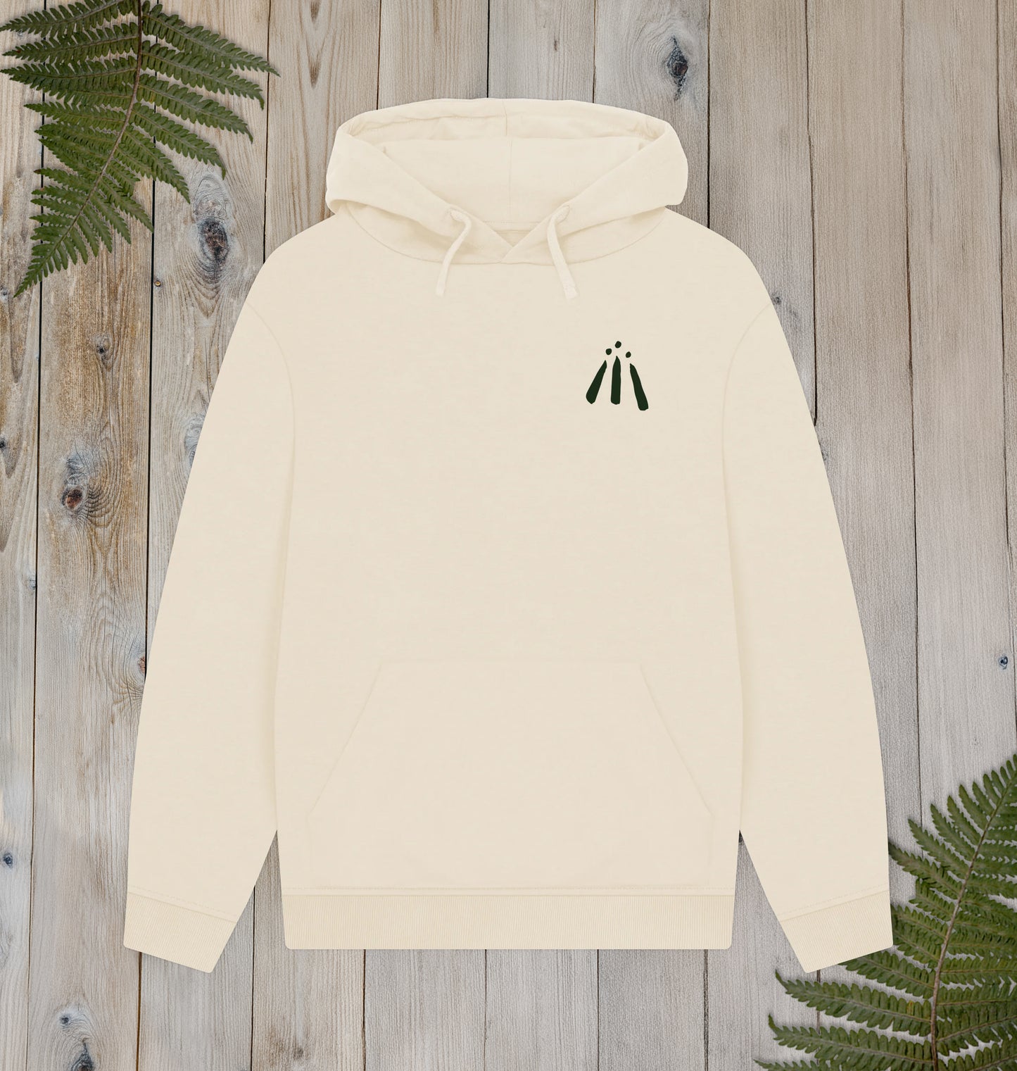 Unisex Kangaroo Pocket 'Lined Sunburst' Awen Hoody in Oat