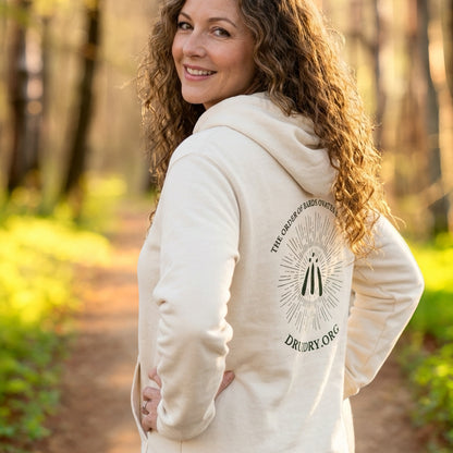 Unisex Kangaroo Pocket 'Lined Sunburst' Awen Hoody in Oat
