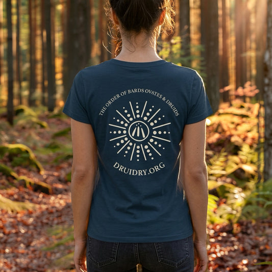 Women's 'Dotted Sunburst' Awen Scoop Neck T-Shirt in Denim