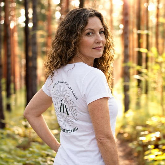 Women's ‘Lined Sunburst' Awen Scoop Neck T-Shirt in White