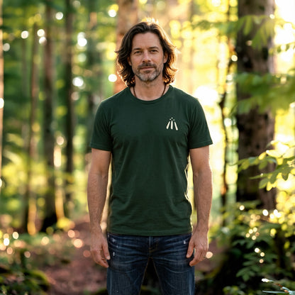 Men's 'Dotted Sunburst' Awen T-Shirt in Evergreen