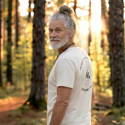 Men's ‘Lined Sunburst' Awen T-Shirt in Oat