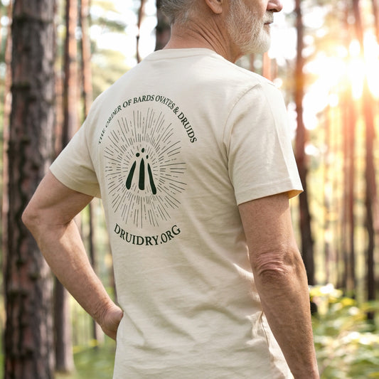 Men's ‘Lined Sunburst' Awen T-Shirt in Oat