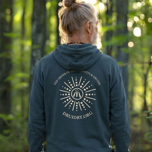 Unisex Full Zip 'Dotted Sunburst' Awen Hoody in Navy