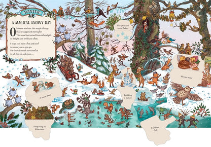 Here We Go Round the Woodland Year: A Lift-the-Flap Book by Rachel Piercey