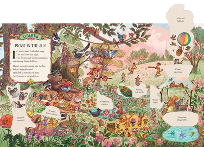 Here We Go Round the Woodland Year: A Lift-the-Flap Book by Rachel Piercey