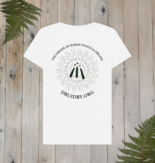 Women's ‘Lined Sunburst' Awen Scoop Neck T-Shirt in White