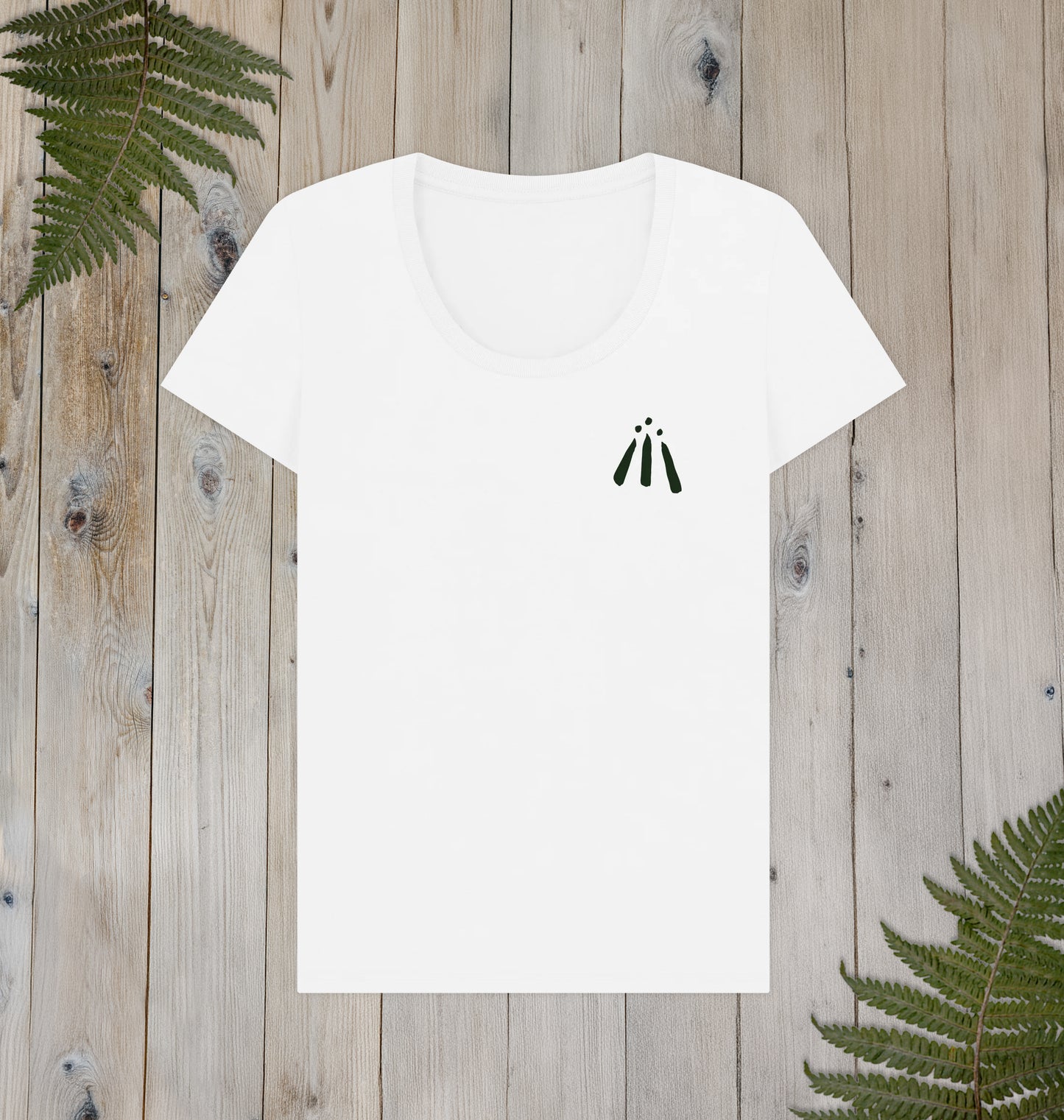 Women's ‘Lined Sunburst' Awen Scoop Neck T-Shirt in White