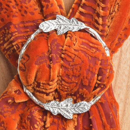 Oak Leaf Pewter Scarf Ring