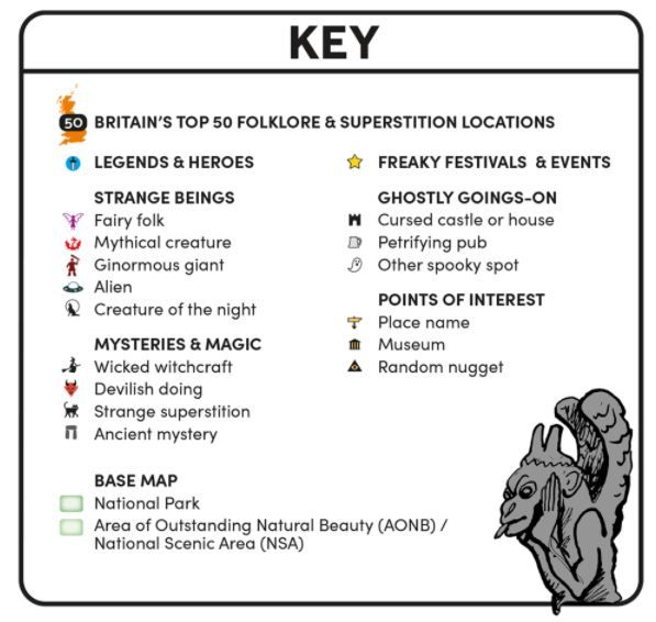 Great British Folklore & Superstition Map